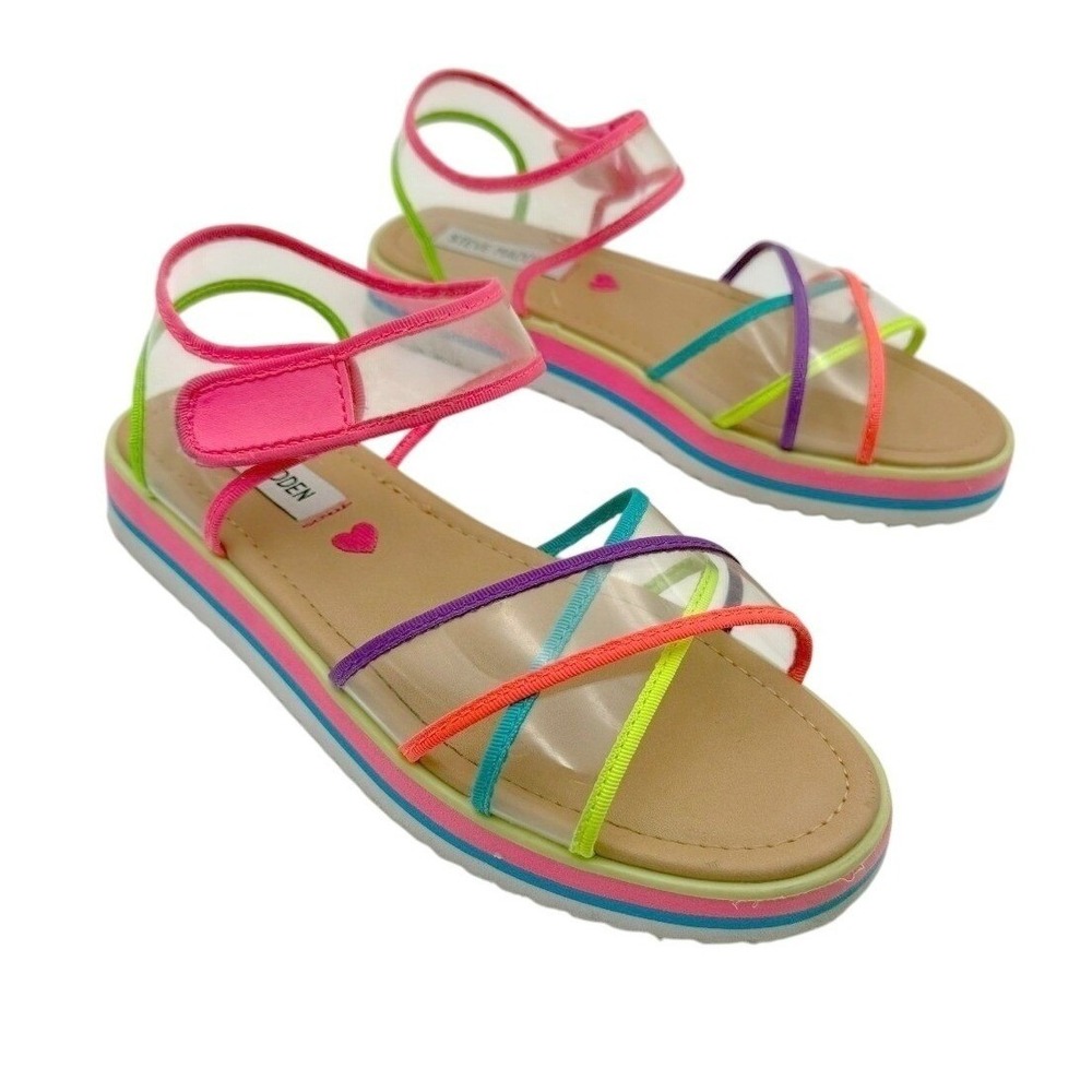 Steve Madden Serris Rainbow Neon Strappy Sandals Womens Sz 7 Y2K Festival Summer